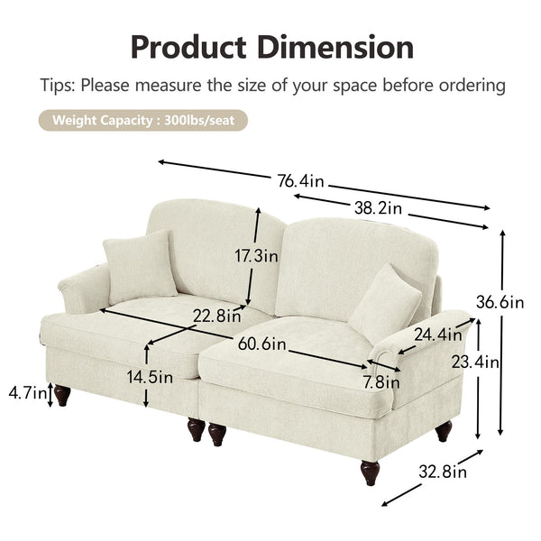 English Elm Classic Modular Sofa Set - Elegant 2-Piece Living Room Couch With Adaptable Styles & Comfort W3041S00236