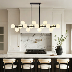 English Elm Pendant Lamp 16 Opal Seeded Glass Shades Gold Frame Farmhouse Dining Island Light Matte Black W5008P466518