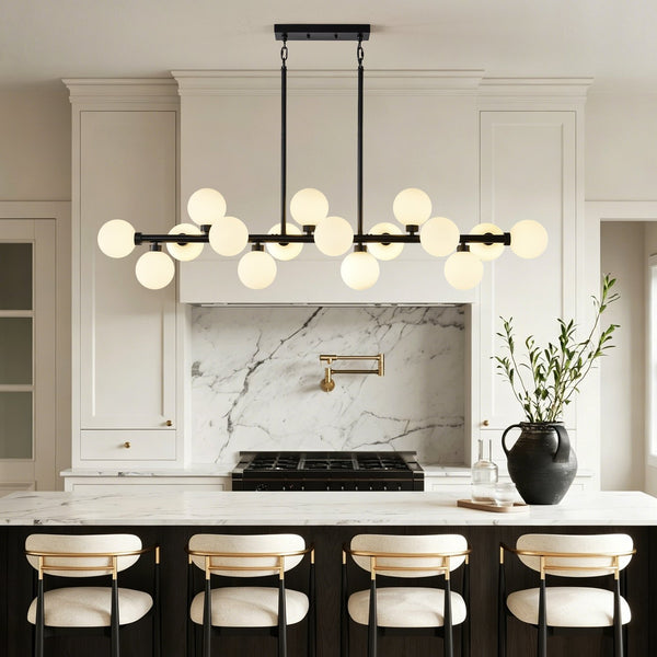 English Elm Pendant Lamp 16 Opal Seeded Glass Shades Gold Frame Farmhouse Dining Island Light Matte Black W5008P466518