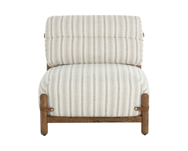 Sunpan Holst Lounge Chair - Casual Luxury With Gifford Script Fabric & Brown Oak Frame For Mid-century Charm Cream Fabric 111961