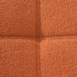 English Elm 70-inch Teddy Fleece Sofabed Convertible Futon with Adjustable Arms & Backrest, Plush Studio Bed Lounge Orange W2290P257421