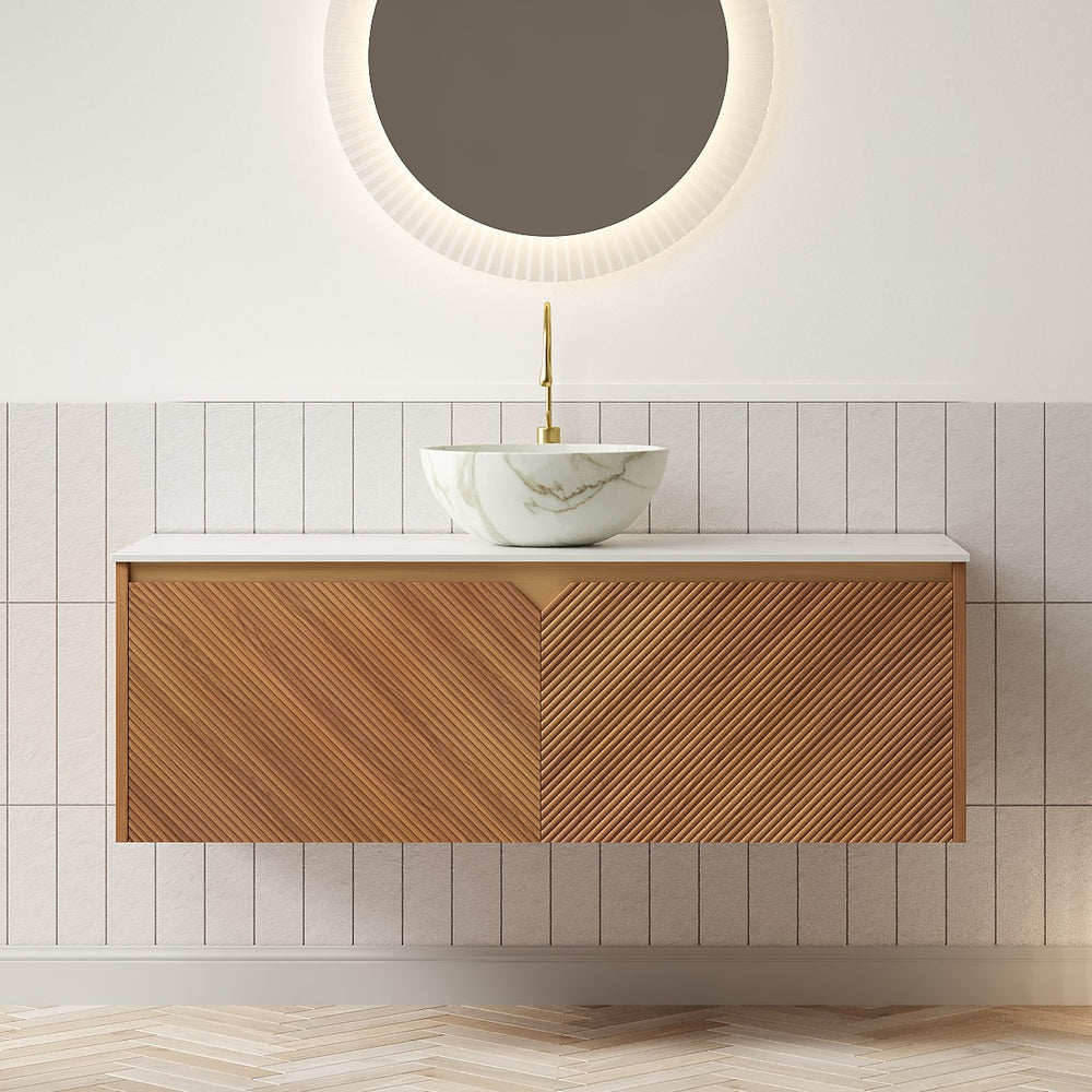 English Elm Dipa 48 Inch Floating Bathroom Vanity Walnut Cabinet Sintered Stone Top Led Sensor W2615S00581
