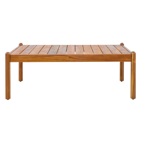 English Elm Outdoor Solid Acacia Slatted Coffee Table Patio Deck Low Profile Teak Finish N768P361446T