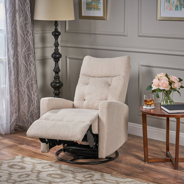 English Elm Christopher Knight Home® - Recliner Swivel Rocker with Glider Function, Push-Back Reclining Chair for Living Room & Nursery Beige 65354.00