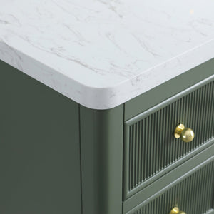 English Elm Fully Assembled 48'' Green Bathroom Vanity With Solid Wood, Engineered Marble Top & Soft-Close Drawers W1826P308982