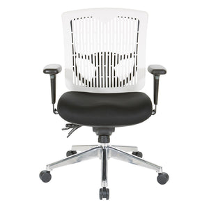 OSP Home Furnishings Contoured Plastic Back Manager Chair with Lumbar Support and Ergonomic Foam Seat 97898CWH-30