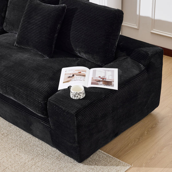 English Elm 99*69" Modular Sectional Sofa Set - Modern Minimalist L-Shape Couch With Soft Upholstery & No Assembly W1829S00061