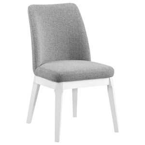 English Elm Rupert Light Grey Upholstered Dining Side Chair Set of 2 — Tall Curved Backs, Plush Seats, Durable Fabric Comfort B062P299821