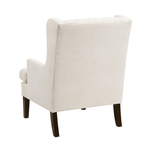 English Elm 1Pc Accent Chair - Elegant Button-Tufted Beige Upholstery With Foam Cushion For Stylish Comfort B011P287706
