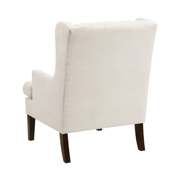 English Elm 1Pc Accent Chair - Elegant Button-Tufted Beige Upholstery With Foam Cushion For Stylish Comfort B011P287706