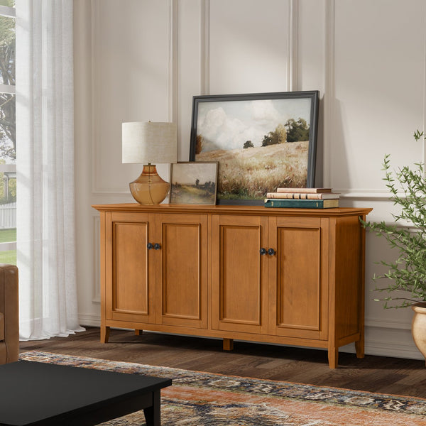 English Elm Amherst Shaker Pine Four Door Sideboard with Adjustable Shelves for Dining Rooms B136P436059
