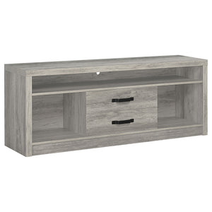 English Elm Bergeron Grey Driftwood TV Stand with 2 Drawers, Rustic Weathered Finish, Durable Engineered Wood Storage (59" Wide) B062P331091