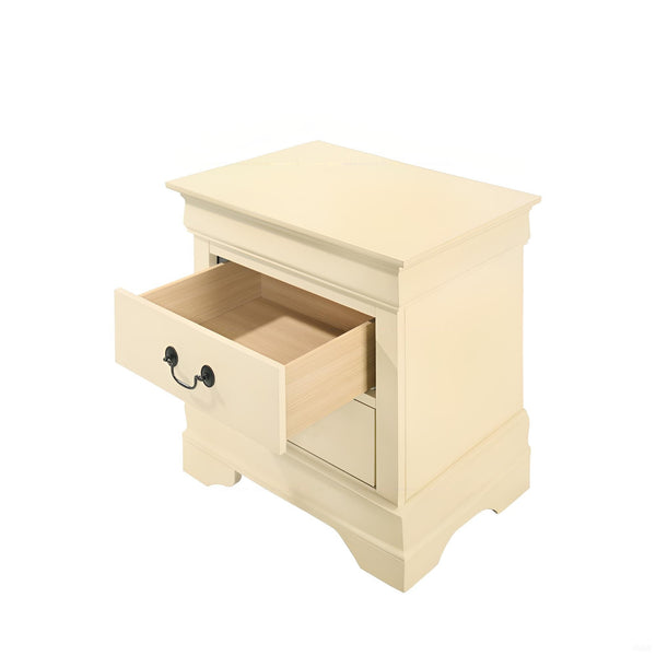 English Elm Classic Beige Nightstand Two-Drawer 24"H x 21"W x 16"D – Durable Particle Board, Warm Neutral Accent for Bedroom Decor B078107854