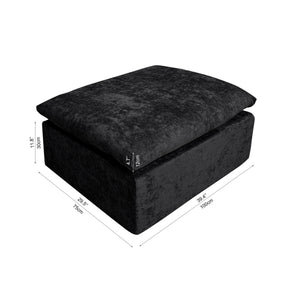 English Elm Wi-010-black-1f Corduroy Modular Sectional Sofa with Reversible Chaise for Modern Living Black W3819P405018