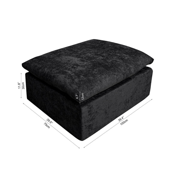 English Elm Wi-010-black-1f Corduroy Modular Sectional Sofa with Reversible Chaise for Modern Living Black W3819P405018