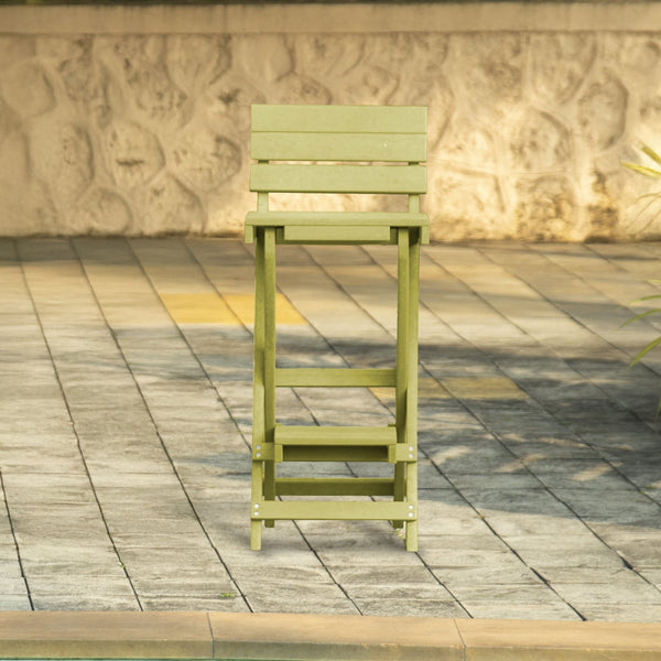 English Elm Harbor Point Recycled Hdpe Outdoor Folding Bar Stool Patio Deck All Season Seating Yellow B2745P409653
