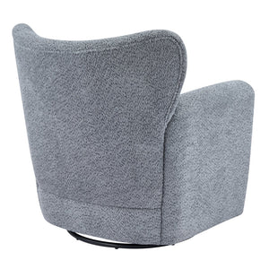 English Elm Modern Bouclé Wingback Swivel Chair with 360 Degree Rotation for Living Room Black,Dusty Blue N776P403573B