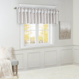 Madison Park Emilia Transitional Lightweight Faux Silk Valance With Beads MP41-6330 Silver