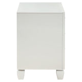 English Elm Nikolai Off White 3-Drawer Nightstand With Shimmer Accents