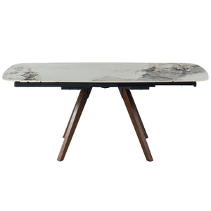 English Elm Retractable Sintered Stone Extendable Dining Table Seats 8 Modern Minimalist Base W5630P456161