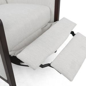 English Elm Christopher Knight Home® - Fabric Recliner Chair Mid-Century Push-Back Upholstered Armchair with Thick Cushion and Birch Frame Beige 70449.00BGE