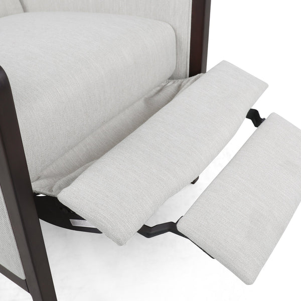 English Elm Christopher Knight Home® - Fabric Recliner Chair Mid-Century Push-Back Upholstered Armchair with Thick Cushion and Birch Frame Beige 70449.00BGE
