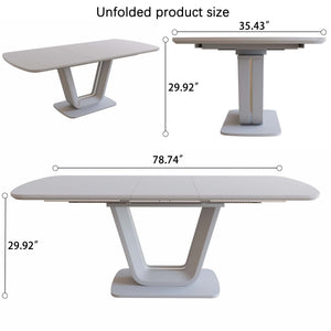 English Elm 62.99-78.74" Expandable Dining Table Set For 2-8 With 6 Padded Chairs – Stylish & Versatile Design! W2189S00717