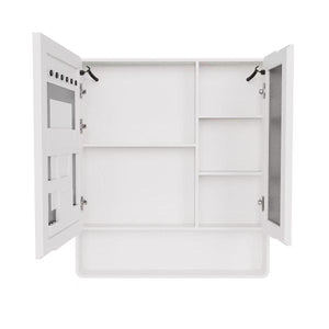 English Elm Led Bathroom Medicine Cabinet with Anti Fog Mirror Aluminum Double Door Wall Mount W3083P451439