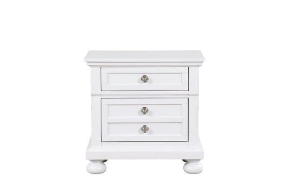 English Elm Meade Chic Nightstand with Felt-Lined Top Drawer, Full-Extension Storage, Durable Wood Veneer Finish White 30 L x 32.8 W x 21.5 H B078P301539