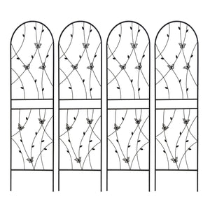 English Elm 4 Pack Powder-coated Metal Garden Trellis Panels Rustproof Climbing Plant Support Outdoor W1586P268059
