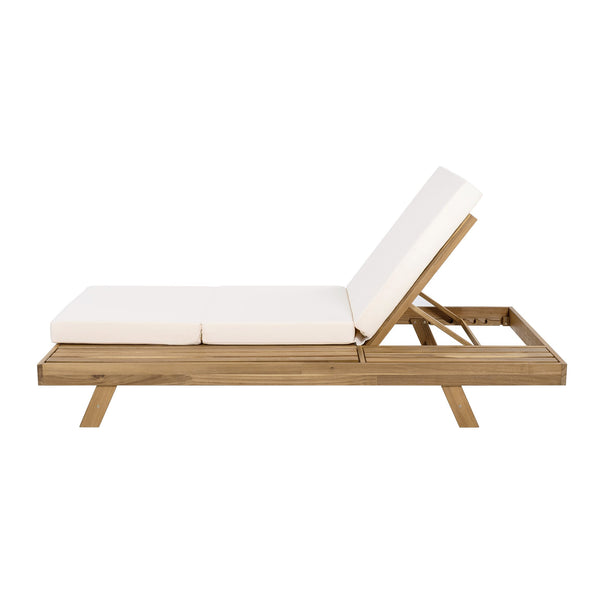 English Elm Lounge Chaise Outdoor Acacia Wood Slatted Frame with Water Resistant Cushion Resort Style N770P442L317C