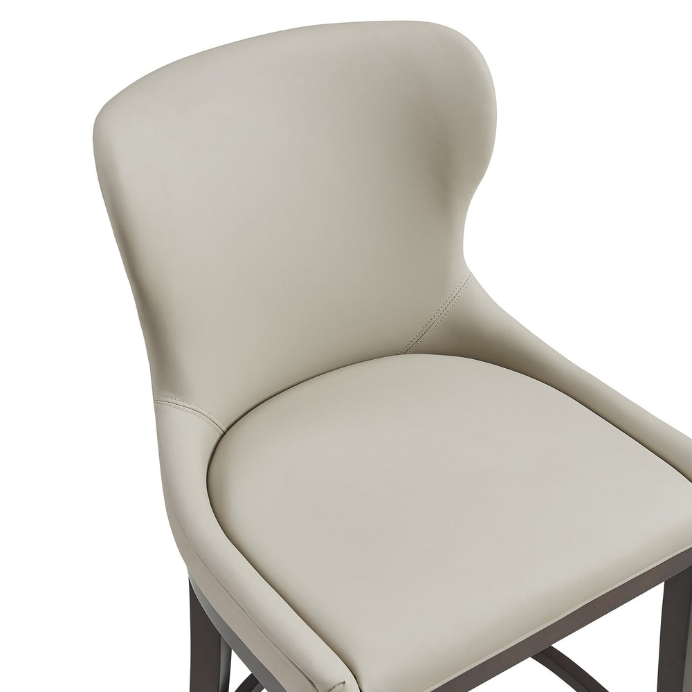 English Elm Blair Stone Gray Leatherette Barstool With Beech Wood Legs - Elegant Comfort For Any Space B365P398063