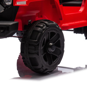 English Elm 12v Kids Electric Ride on Truck with Parental Remote Four Wheel Suspension and Led Lights Red W1578P187461