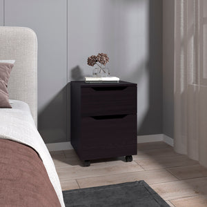 English Elm Nightstand, Engineered Wood 1 Drawer Compact Black Nightstand with Sturdy Legs, Modern Design 22.6" B097P350290