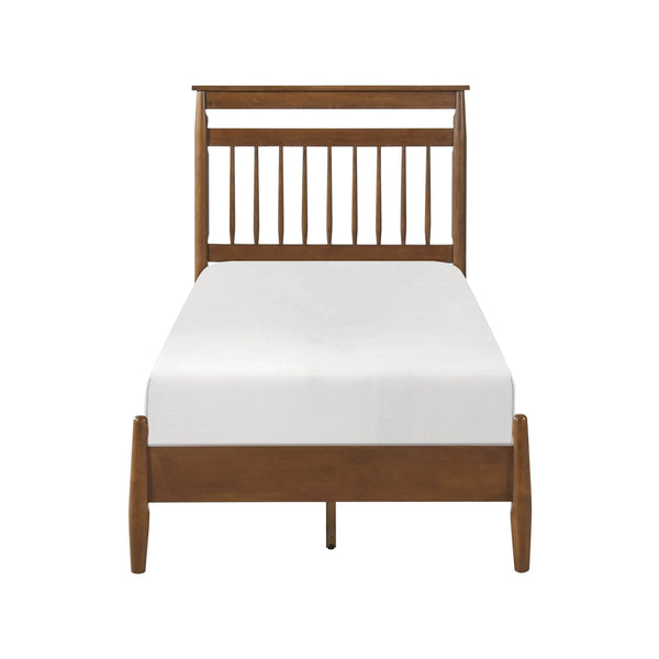 English Elm Transitional Queen Platform Bed with Arts & Crafts Inspired Wood Frame, Warm Finish, Slat Support Chestnut 49.25 L x 30.5 W x 6.5 H B011P207877