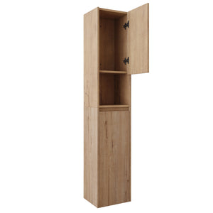 English Elm 12" Bathroom Side Cabinet - Modern Float Mount, Soft Close Doors & Reversible Design For Space-Saving W999S00375