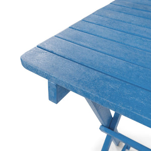 English Elm Summit Ridge Recycled Hdpe Outdoor Folding Bar Table Weather Resistant Eco Patio Blue B2745P409711