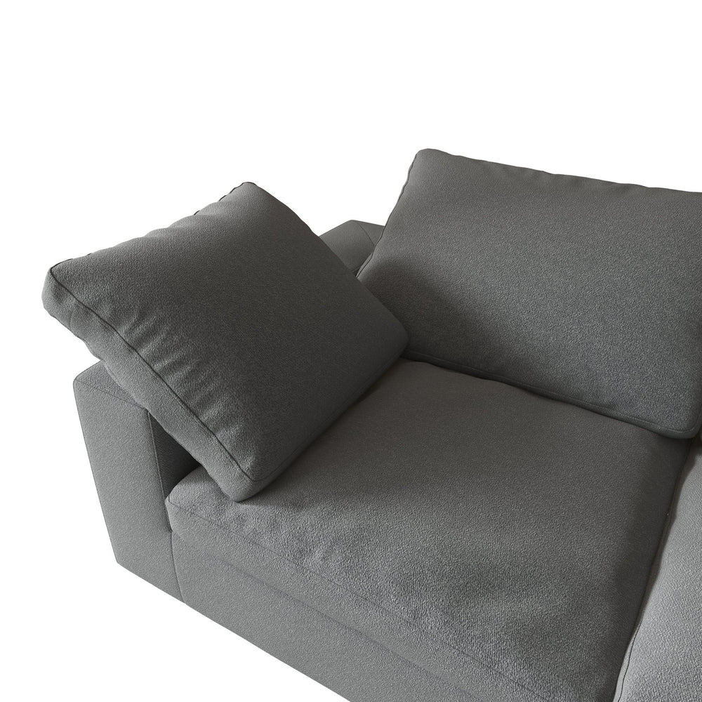 English Elm Chenille Upholstered Cloud Sofa Oversized 3 Seat Plush Living Room Couch W1960S00014