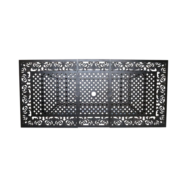 English Elm Christopher Knight Home® - PHOENIX Expandable Dining Table in Natural Copper Finish — Cast Aluminum, Lattice-Botanical Design, Extends to 84" for Outdoor Gatherings 64076.00