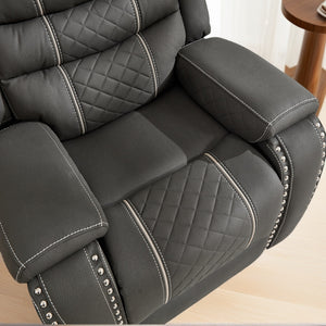 English Elm Recliner Sofa Set Microfiber Manual Club Chair with Brass Nail Head Trim Living Room W3900S00020