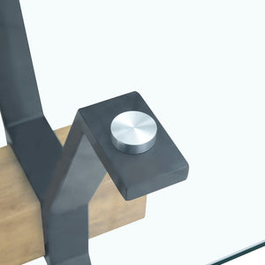 English Elm Table And Chair Set - Modern 79" Tempered Glass Dining Table With X-Shaped Legs & 10 Pu Chairs W1151S03623-GIGA