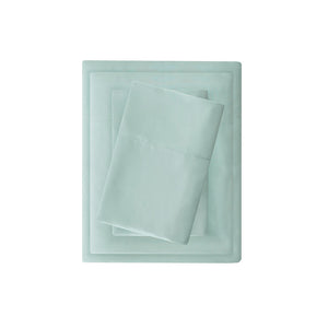 JLA Home Madison Park - Luxurious Brushed Microfiber Sheet Set with 3M Moisture-Wicking, Deep Pockets, OEKO-TEX Certified Seafoam MP20-2390