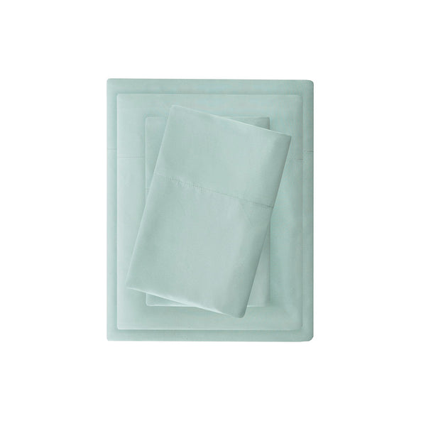 JLA Home Madison Park - Luxurious Brushed Microfiber Sheet Set with 3M Moisture-Wicking, Deep Pockets, OEKO-TEX Certified Seafoam MP20-2390