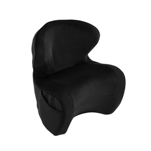 English Elm Ergonomic Floor Chair Velvet Upholstered Lumbar Support Seat for Reading Nook or Lounge Black W1097P462006