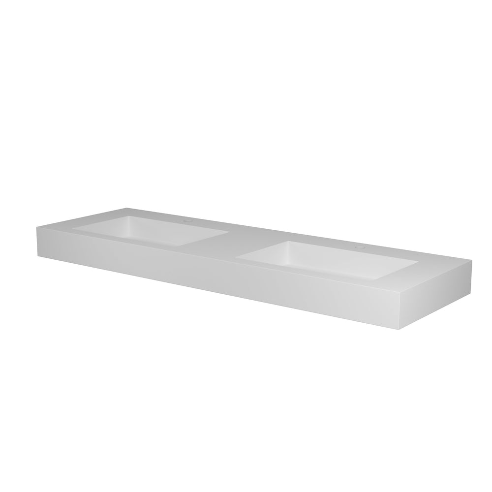 English Elm 59"solid Surface Pedestal Basin Seamless Minimalist Design for Spa Bathroom W2704P206060