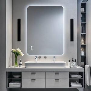 English Elm Rectangular Led Backlit Bathroom Mirror - 30"X40", Anti-Fog, Adjustable Color, Modern Design W2203P356277-GIGA