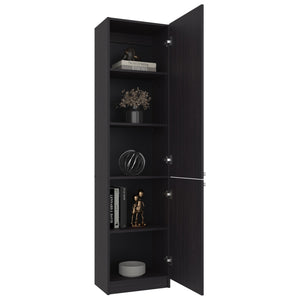English Elm Home Vertical Freestanding Bookcase with Open Shelving and Enclosed Lower Cabinet B200P465722