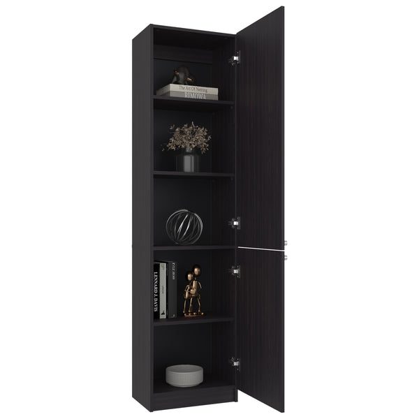 English Elm Home Vertical Freestanding Bookcase with Open Shelving and Enclosed Lower Cabinet B200P465722