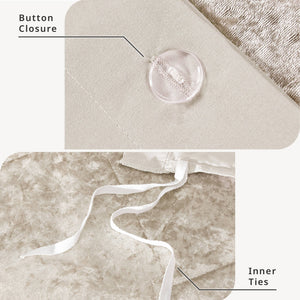 English Elm 4 Pcs King/Cal King Velvet Duvet Cover Set In Elegant Champagne With Quilted Design & Pillow B035P319877