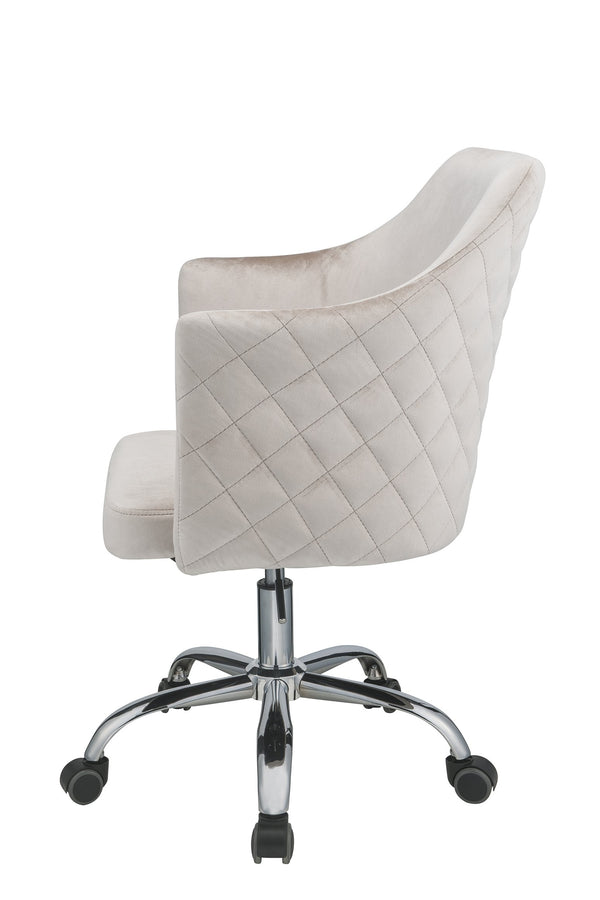 English Elm Cosgair Champagne Velvet Office Chair with Chrome Base, Swivel, Adjustable Height & Padded Comfort B2726P282386